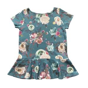 New Organic Peplum Floral Toddler Top Canadian Small Shop Handmade
